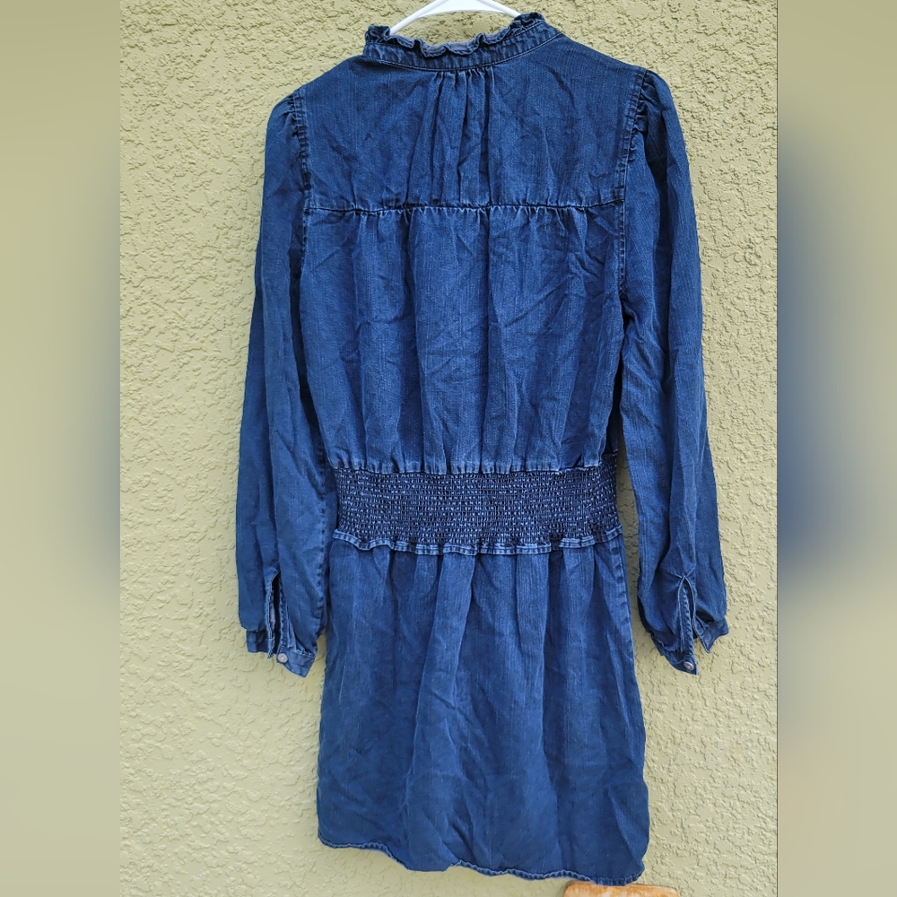 Rails Shawna Dark Vintage Denim Ruffled Shirtdres… - image 5